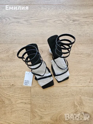Нови черни сандали, снимка 3 - Дамски обувки на ток - 49939166