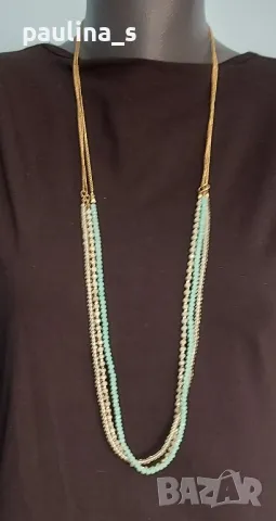 Два броя / Колие тип гердан със сини камъни / Марков и Ръчна изработка 