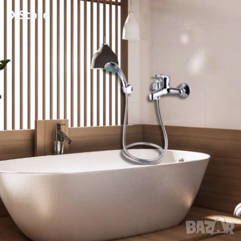 Смесител за вода c душ, хориз. с покр. от хром, снимка 3 - Смесители - 52588552