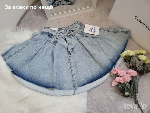 Дамска Къса Дънкова Пола - Налични Различни Цветове Код BS-41, снимка 4 - Поли - 51255862