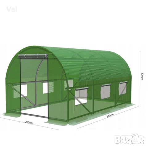 Градинска оранжерия 3 сегментова с допълнителна вентилация 3 х 2 х 2м, снимка 6 - Оранжерии - 53627454