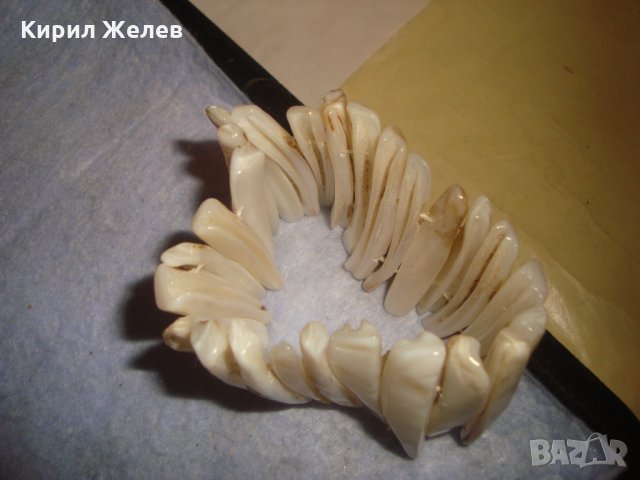 РАЗКОШНА ВИНТИДЖ ХЕНД МЕЙД СЕДЕФЕНА АРТ ГРИВНА КРАЛСКИ НАТУРАЛЕН СЕДЕФ 26209, снимка 11 - Гривни - 35996852