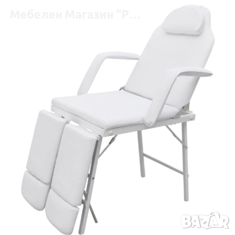 Стол за процедури с регулируеми поставки за краката, бял   , снимка 2 - Кушетки - 44796649