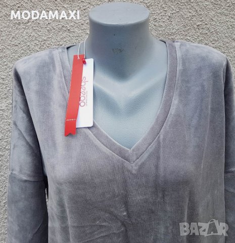 3XL Нова  блуза Sheego в сиво, снимка 2 - Блузи с дълъг ръкав и пуловери - 35746837