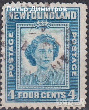 Клеймована марка Кралица Елизабет II 1947 Нюфаундленд Канада