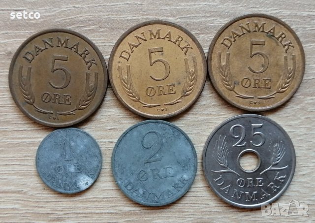 Лот 6 монети ДАНИЯ  л44