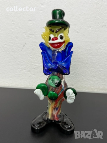 Ръчно изработен стъклен клоун Мурано. №7432
