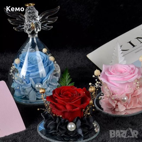 Ангелска стъкленица с вечна роза, снимка 9 - Други - 39631329