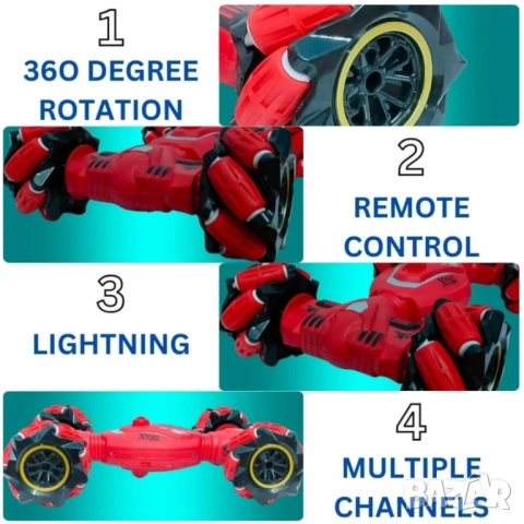 RC Кола за каскади 4WD с дрифт и завъртане на 360°, снимка 6 - Коли, камиони, мотори, писти - 52032657