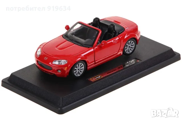 Продавам метална количка Mazda MX-5 Мазда МХ-5 в мащаб 1:24, снимка 5 - Колекции - 20188850