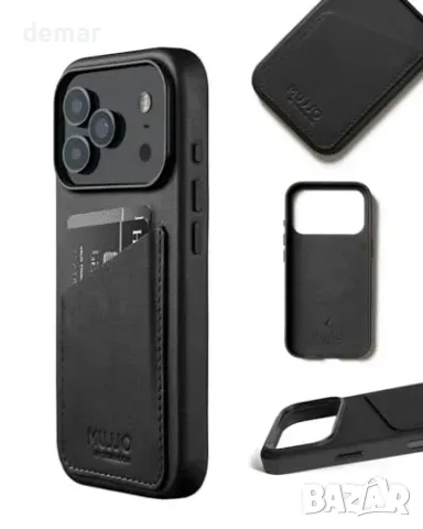 Кожен калъф Mujjo Wallet за iPhone 17 Pro с MagSafe, черен, снимка 2 - Калъфи, кейсове - 55955462