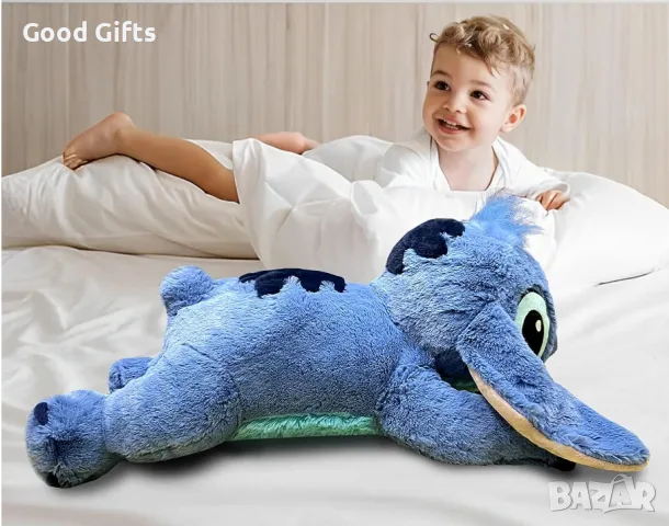 Голяма Плюшена играчка Възглавница Стич, 60см Син, Stitch плюшен
