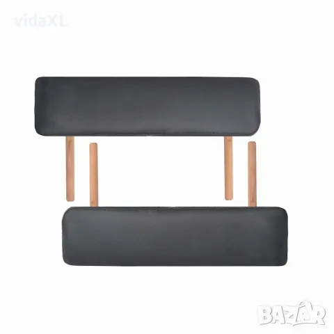 vidaXL Сгъваема масажна кушетка с 2 зони, 10 см плътен пълнеж, черна, снимка 6 - Кушетки - 56146045