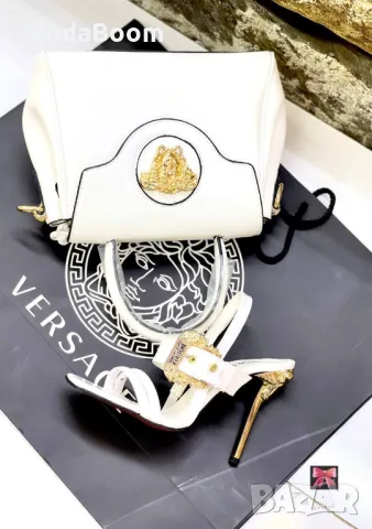 Versace дамаски обувки на ток + чанта Два цвята , снимка 2 - Чанти - 48854464