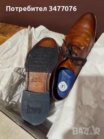 Нови мъжки немски обувки Bugatti от естествена кожа