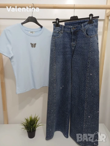 Нови дънки с камъчета, снимка 3 - Дънки - 53735077