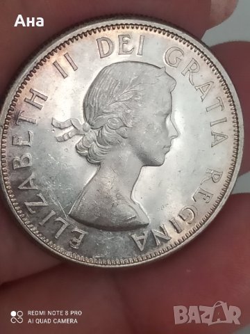 50 цента 1964 г Канада сребро

, снимка 2 - Нумизматика и бонистика - 41736876
