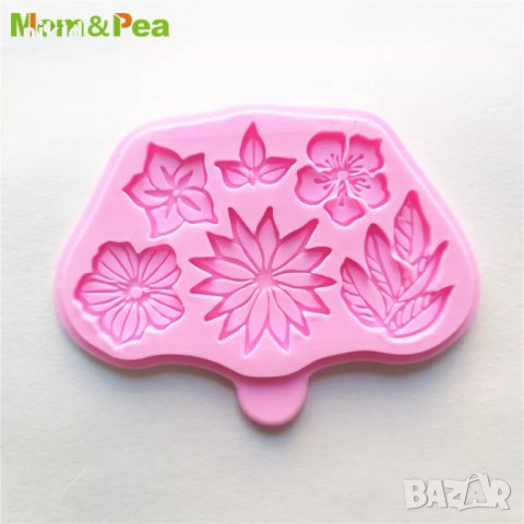 6 красиви цветя силиконов молд форма декорация торта фондан украса шоколад гипс, снимка 2 - Форми - 25719896