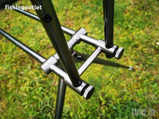  Масивна шаранджийска стойка за 5 въдици с три комплекта крака, снимка 8 - Такъми - 30895634