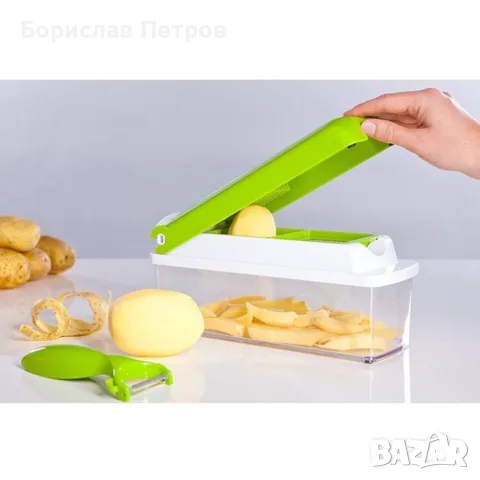 Кухненско Ренде за зеле, моркови с контейнер - N i c e r Dicer Plus от 13 части, снимка 5 - Аксесоари за кухня - 55766963