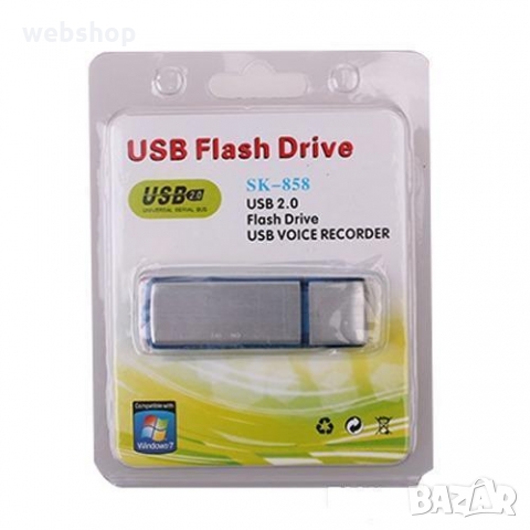 ШПИОНСКА АУДИОЗАПИСВАЩА ФЛАШКА SK-858, снимка 2 - USB Flash памети - 36076023