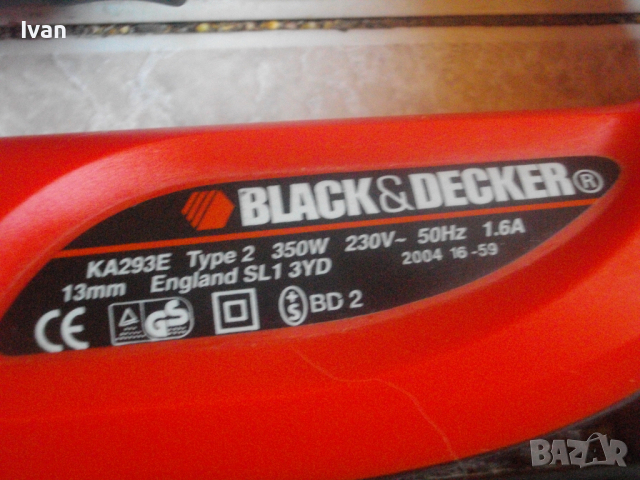 Оригинален Английски 350 Вата-Мини Лентов Шлайф-Електрическа Пила-Black Decker K293E-Почти Нов, снимка 4 - Други инструменти - 36327796