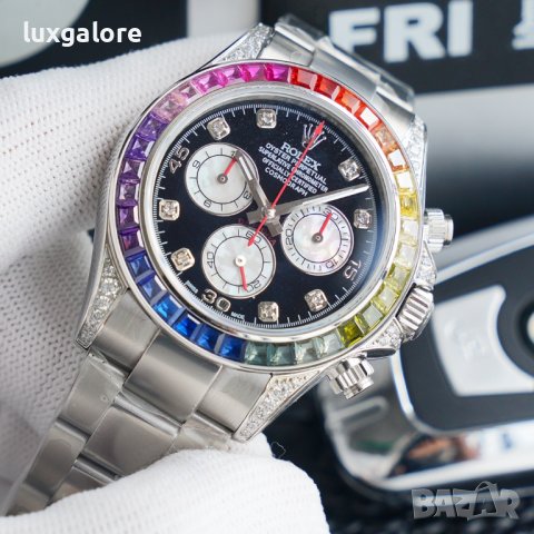 Mъжки часовник Rolex Daytona Cosmograph Rainbow Silver с автоматичен механизъм, снимка 5 - Мъжки - 41876350