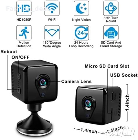 Нова Шпионска мини скрита камера за сигурност наблюдение охрана дом 4K HD, снимка 2 - Други - 41427455