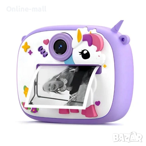 Детска камера с моментален печат – Еднорог / Динозавър, Instant Print Camera с 1080P видео и 32GB ка, снимка 6 - Фотоапарати - 53244120