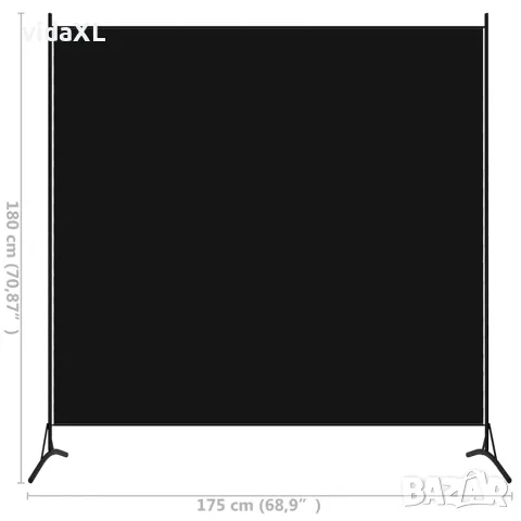vidaXL Параван за стая, 1 панел, черен, 175x180 см, снимка 4 - Паравани - 56146684