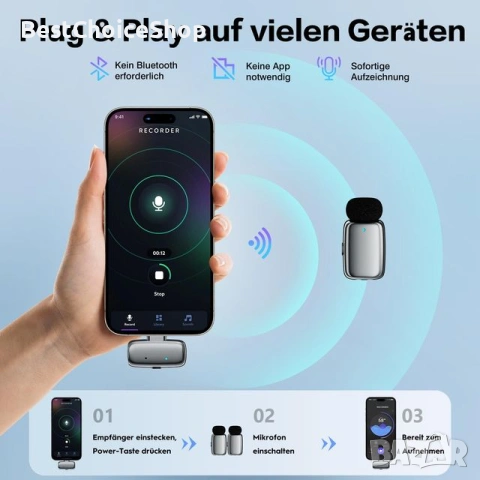 zealsound M6 Мини безжичен лавалер микрофон, лек, с шумопотискане за стрийминг, снимка 10 - Микрофони - 53792278