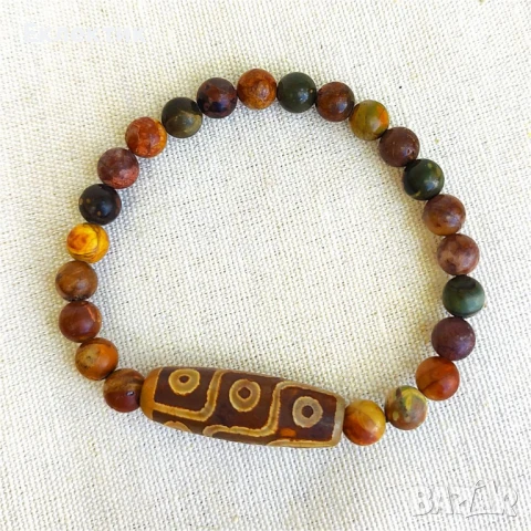 Дзи гривна с мъниста от регалит, снимка 2 - Гривни - 50776575