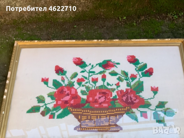 стара картина български гоблен , снимка 3 - Картини - 52424729