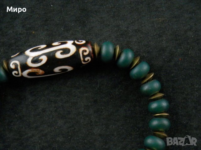 ТИБЕТ НЕПАЛ ХИМАЛАИ ДЗИ МЪНИСТА ДВЕ ОЧИ ГРИВНА, снимка 3 - Гривни - 41228195