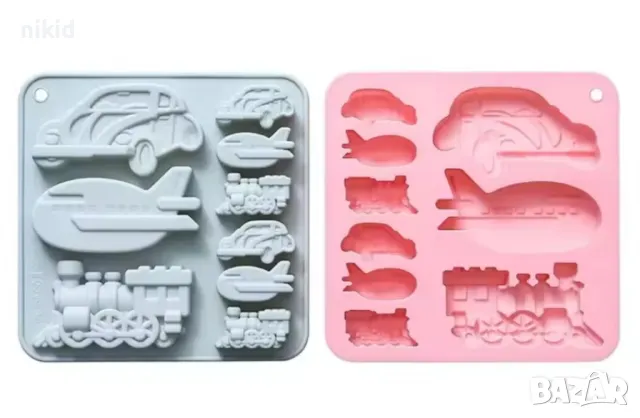 Кола Автомобил Самолет Влак силиконов молд форма фондан шоколад гипс декор, снимка 3 - Форми - 50164619