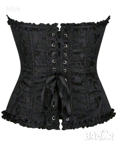 4XL Черен сатенен корсет , снимка 4 - Корсети, бюстиета, топове - 53662341