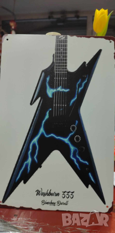 Washburn 333-Dimebag Darrell-метална табела(плакет), снимка 2 - Китари - 44913326
