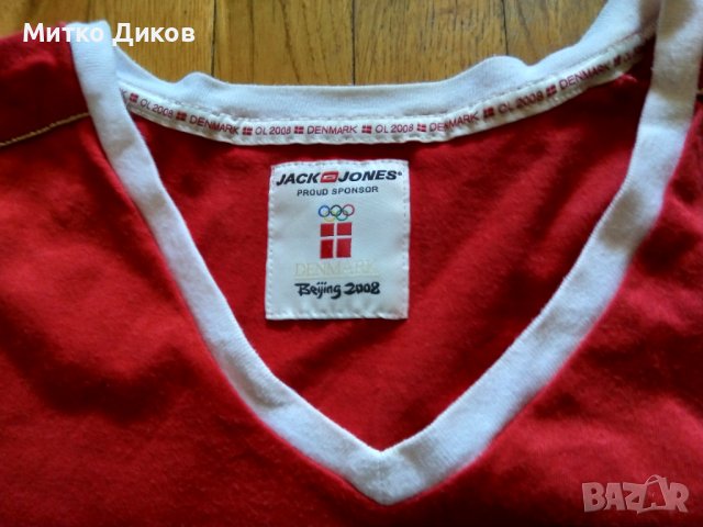 DENMARK OLYMPIC GAMES 2008 Beijing маркова тениска  на JACK & JONES размер Л, снимка 2 - Спортна екипировка - 39110303