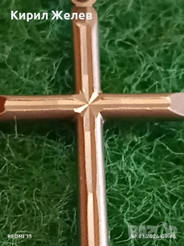 Сребърна висулка кръст елегантен стилен дизайн много красив 52372, снимка 3 - Колиета, медальони, синджири - 53051127