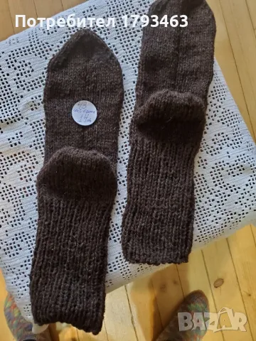 Ръчно плетени мъжки чорапи от вълна размер 43