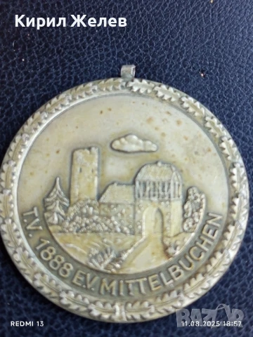 Спортен медал ТЮРНФЕРАИН МЮХЕЛНБУТЕН основан 1888г. рядък за КОЛЕКЦИЯ 74321