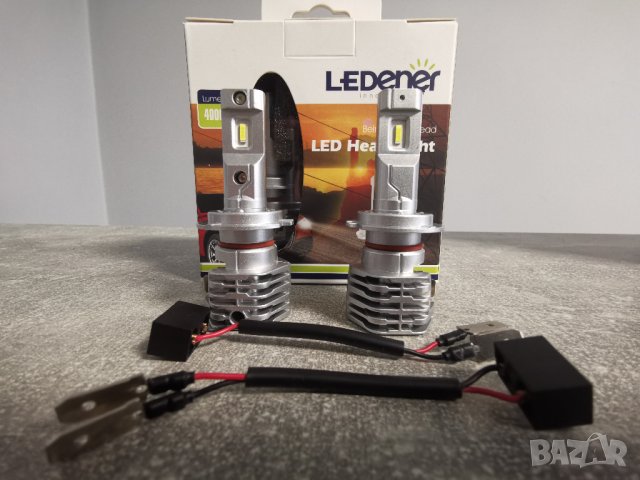 LED крушки за фарове, H1 H7 H4 HB3  HB4 9-32V 44W 4000LM 6500K Ledener, снимка 6 - Аксесоари и консумативи - 33797704