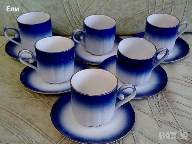 Сервиз.Винтидж от 70-те ,,Индиго,, За кафе и топли напитки.