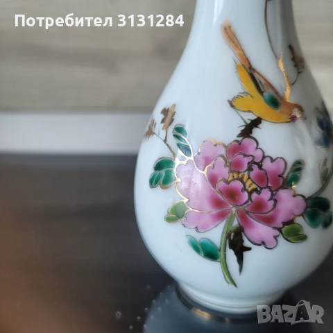 Ваза мини рьчно лисуване Китай 50-е, снимка 5 - Вази - 51021795