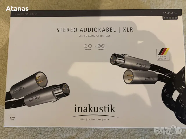 XLR балансиран кабел интерконект Inakustik Excellence 2x 3 m