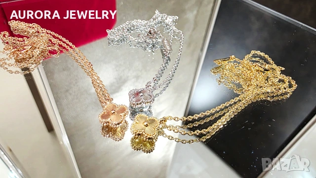 Van Cleef & Arpels VCA Gold Clear Sweet Alhambra Clover Дамско Колие, снимка 2 - Колиета, медальони, синджири - 53405071