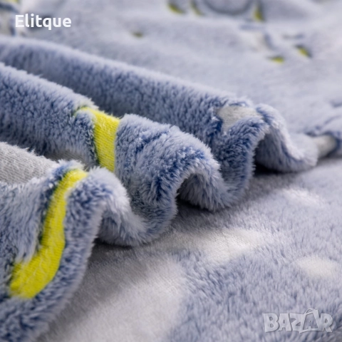 Детско одеяло, светещо в тъмното- 120 х150 см., полиестерен микрофибър. Цветове - сиво или розово, снимка 3 - Спално бельо и завивки - 52787528