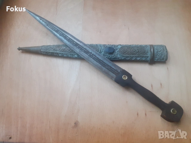 Кавказка кама кинжал нож острие с кания, снимка 2 - Антикварни и старинни предмети - 53278716