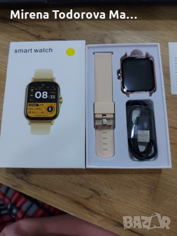 Смарт часовник  златисто розов, снимка 2 - Смарт часовници - 36042275