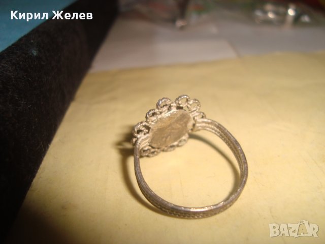 ВЪЗРОЖДЕНСКИ СРЕБЪРЕН ТЮРКОАЗЕН ФИЛИГРАНЕН ПРЪСТЕН САЧАН СРЕБРО КУЮМДЖИЙСКА РЪЧНА ИЗРАБОТКА 25118, снимка 10 - Антикварни и старинни предмети - 35825623